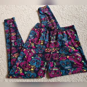 🌈Colorful Sugar Skull Print Leggings – Size Small